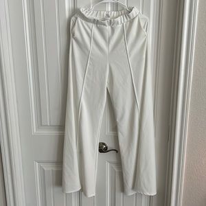 White trouser dress pants wide leg